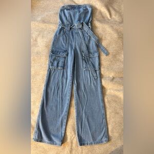 Sincerely Jules Blue Flare Cargo Jeans